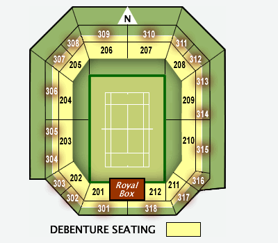 wimbledon court centre tennis plan tickets hospitality debenture seats corporate rows vip ticket situated